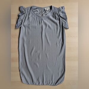 Isabel Marant Etoile 100% Silk Gray Grey Lace Cap Sleeve Lightweight Slip Dress